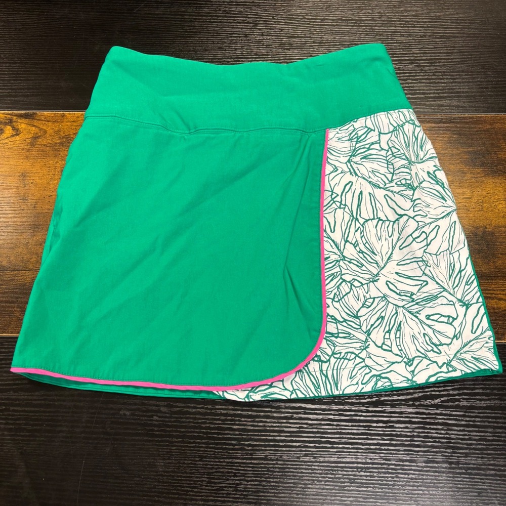 Lady‎ Hagen Green Tropical Monstera Leaf Golf Skort Womens Medium WGH17405